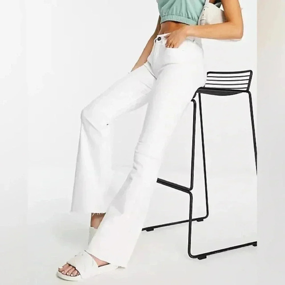 River Island Denim - River Island Plus White Flare  Jeans